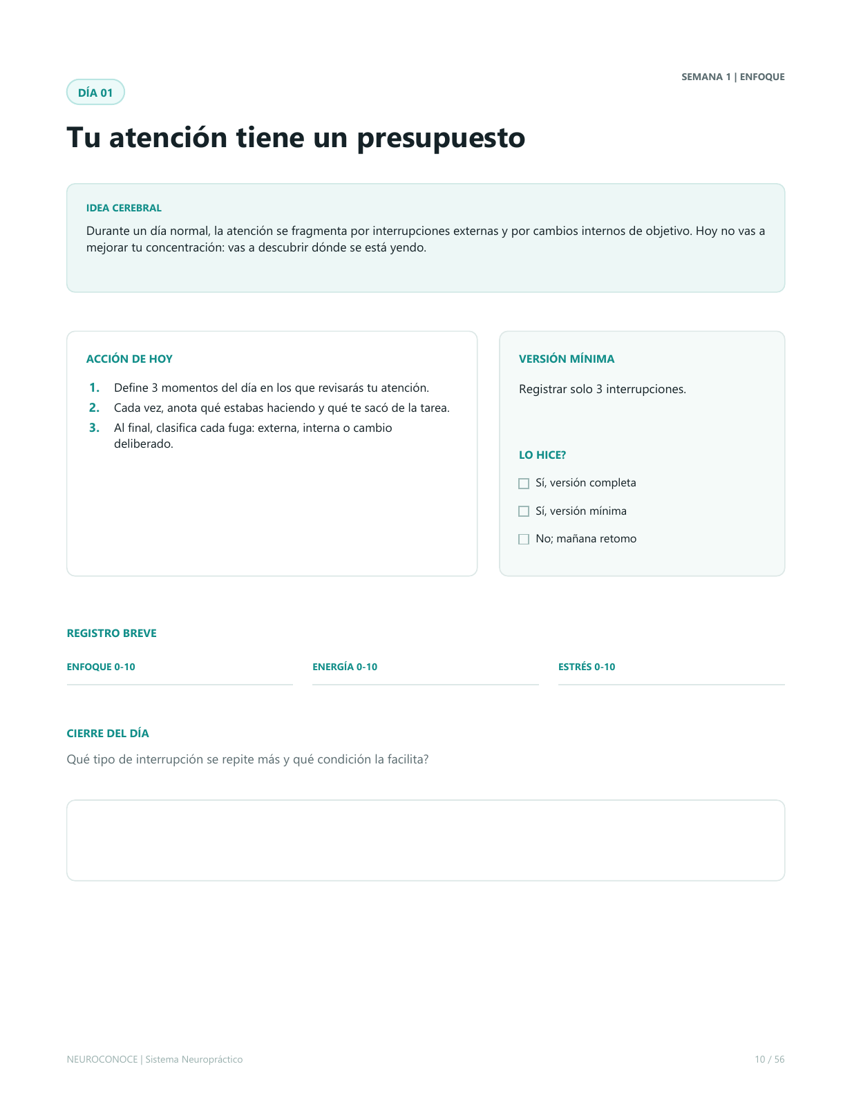 Ejemplo de día guiado